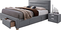 Кровать Signal двуспальная кровать ines 160x200 серый купить по лучшей цене