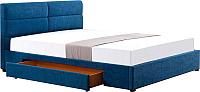 Кровать Halmar двуспальная кровать merida 160x200 синий купить по лучшей цене
