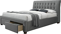 Кровать Halmar двуспальная кровать percy 160x200 серый купить по лучшей цене