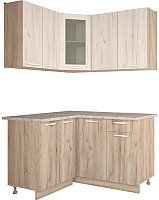 Кухня Интерлиния Готовая кухня Мила 12x14 дуб белый серый купить по лучшей цене