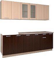 Кухня Интерлиния Готовая кухня Мила 23 дуб молочный венге купить по лучшей цене