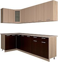 Кухня Интерлиния Готовая кухня Мила 12x25 дуб молочный венге купить по лучшей цене