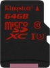 Kingston microSDXC 64Gb Class 10 UHS-I U3 (SDCA3/64GBSP)