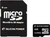 Silicon Power microSDHC 4Gb Class 4 + SD adapter (SP004GBSTH004V10SP)