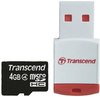 Transcend microSDHC 4Gb Class 4 + USB adapter (TS4GUSDHC4-P3)