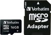 Verbatim microSDHC 16Gb Class 4 + SD adapter