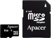 Apacer microSDHC 8Gb Class 4 + SD adapter (AP8GMCSH4-R)