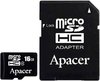 Apacer microSDHC 16Gb Class 4 + SD adapter (AP16GMCSH4-R)